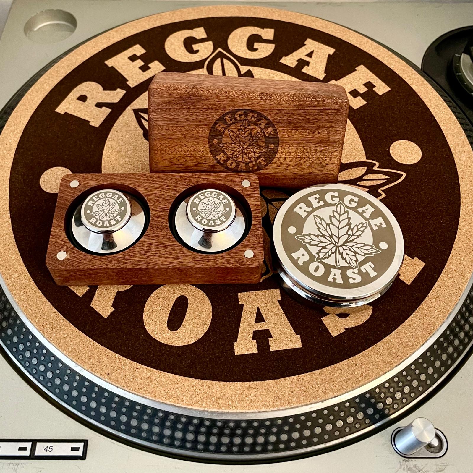 Reggae Roast Turntable Set (45 Adapters, Vinyl Weight, Slipmats)