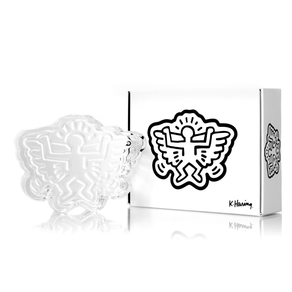Angel Wings Crystal Glass Ashtray by Keith Haring